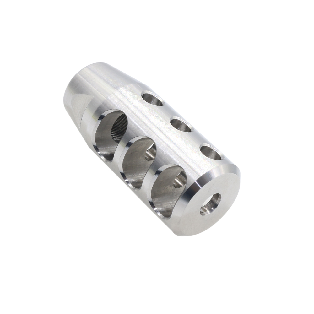 AR-15/.223/5.56 Compact Stainless Muzzle Brake 1/2"x28 Pitch-Three Hole Top Port (Made in USA)